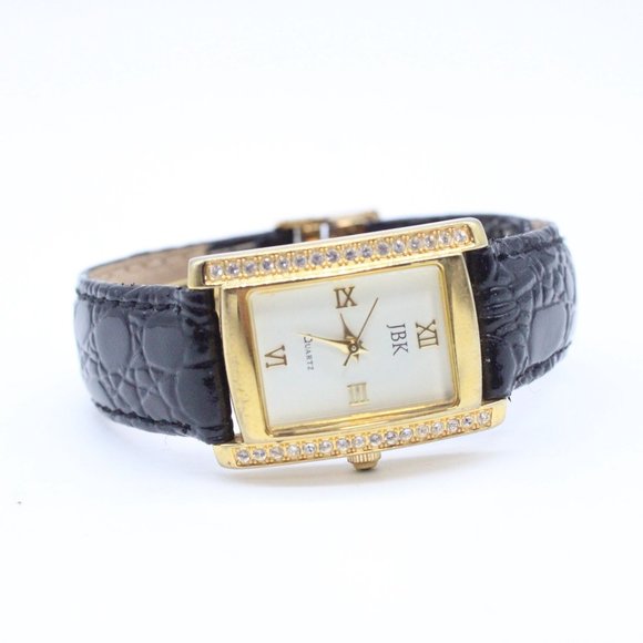 JBK Jacqueline Kennedy Watch Womens Gold Tone Stainless Steel Rhinestones Rare - Picture 5 of 9